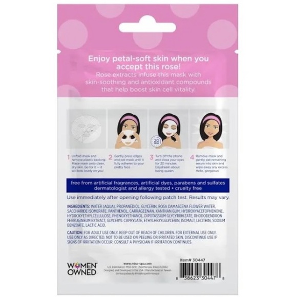 🤩 5 FOR $15 NIP Miss Spa Rose Stem Cell Renewal Sheet Mask - Picture 2 of 6
